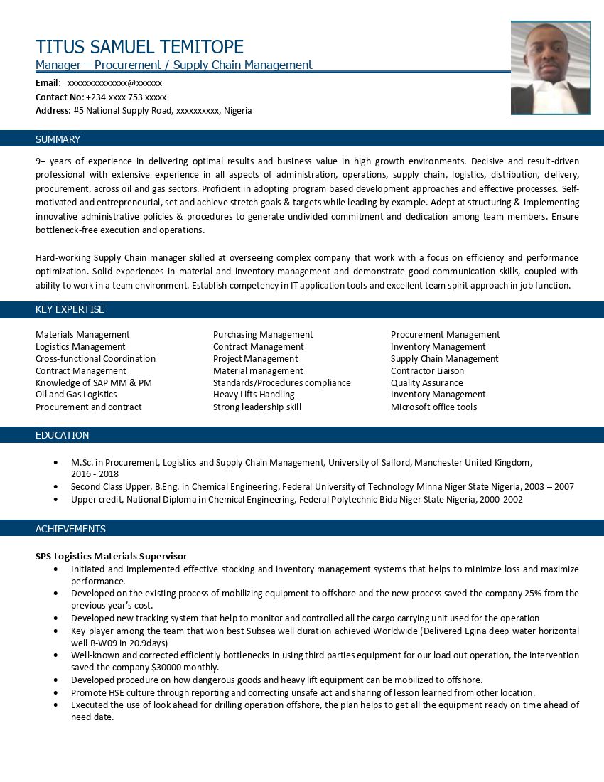 cv and resume writing format
